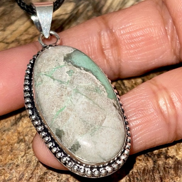 Teal Green Variscite- Utahlite Pendant 1 7/8” - Picture 3 of 16